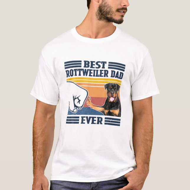 Camiseta Mens Best Rottweiler Dad Ever Funny Dog Lover Fath (Anverso)
