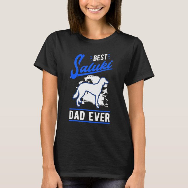 Camiseta Mens Best Saluki Dad Ever Long haired Greyhound Da (Anverso)
