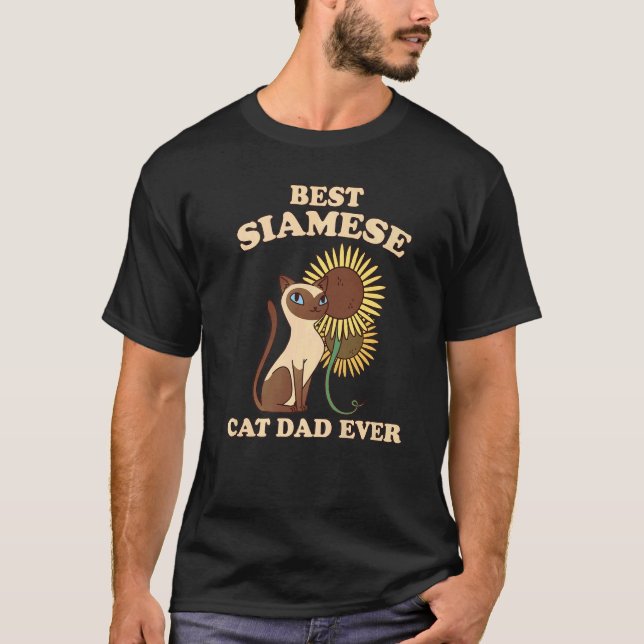 Camiseta Mens Best Siamese Cat Dad Ever Cats Dad Cat Siames (Anverso)