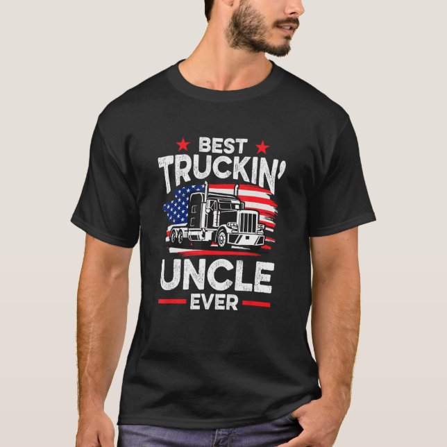 Camiseta Mens Best Truckin' Uncle Ever  Americian Trucker (Anverso)