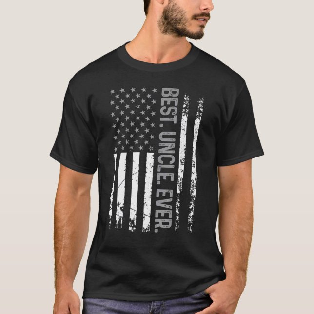 Camiseta Mens Best Uncle Ever Father's Day American Patriot (Anverso)