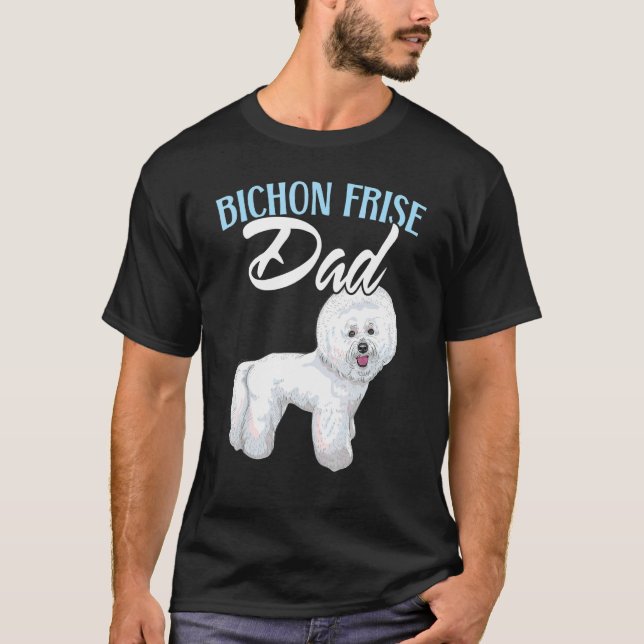 Camiseta Mens Bichon Frise Dad Dog Perro Breeder Puppy Paw  (Anverso)