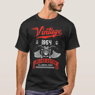 Camiseta Mens Biker Birthday 1954 Rider Classic Motorbike