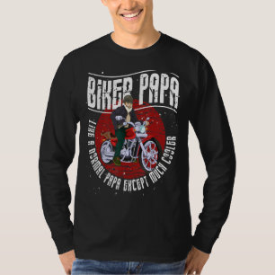 Camiseta Mens Biker Papa Bicicleta Motorcycle Dad Day