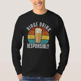 Camiseta Mens binge drink responsibly funny bachelor party 