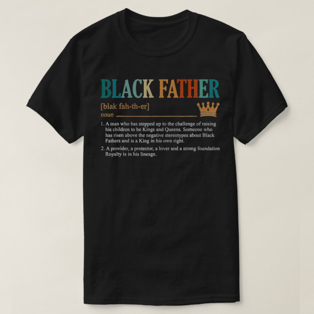Camiseta Mens Black Father Definition Father's Day  (Diseño del anverso)