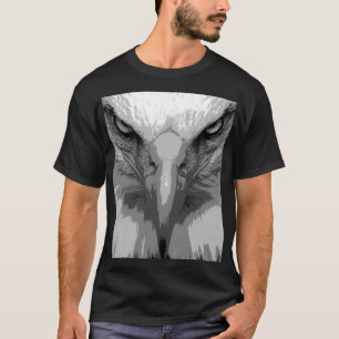 Camiseta Mens Black Tee Shirs Animal Eagle Face Template