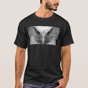 Camiseta Mens Black Tees Animal Eagle Face Template Moderno