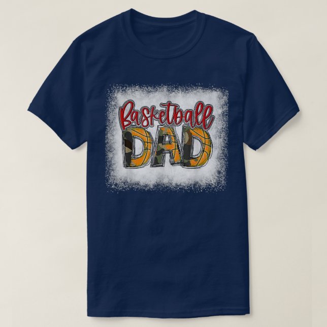 Camiseta Mens Bleached Basketball Dad Camo Print Funny Dad  (Diseño del anverso)