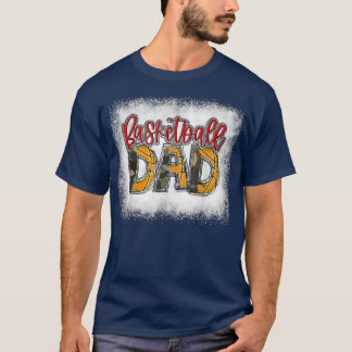 Camiseta Mens Bleached Basketball Dad Camo Print Funny Dad 