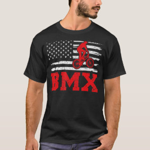 Camiseta Mens Bmx Bicicleta Estilo Retro Bandera Americana 