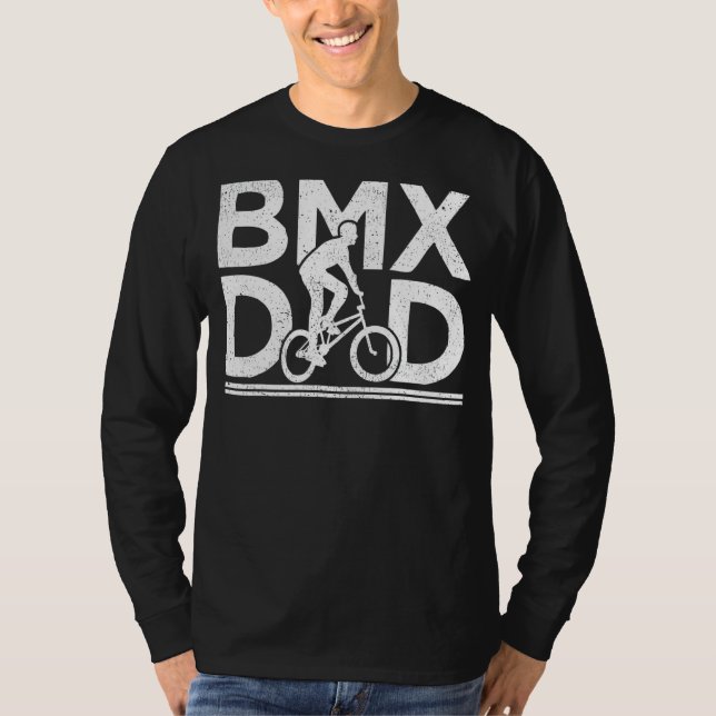 Camiseta Mens Bmx Bicicleta Stunt Bmx Día del Padre (Anverso)