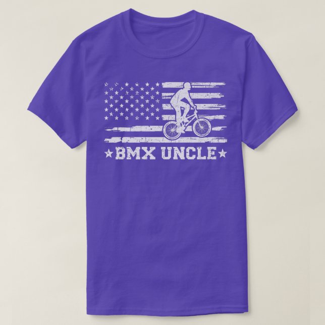 Camiseta Mens BMX Bike Rike Bandera Americana BMX Tío Padre (Diseño del anverso)