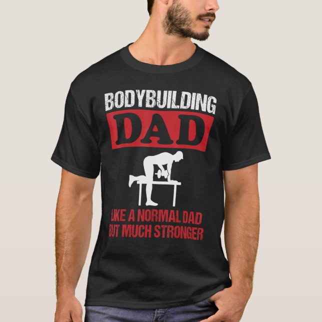 Camiseta Mens Bodybuilding Dad Dumbbell Rowing Exercise Str (Anverso)
