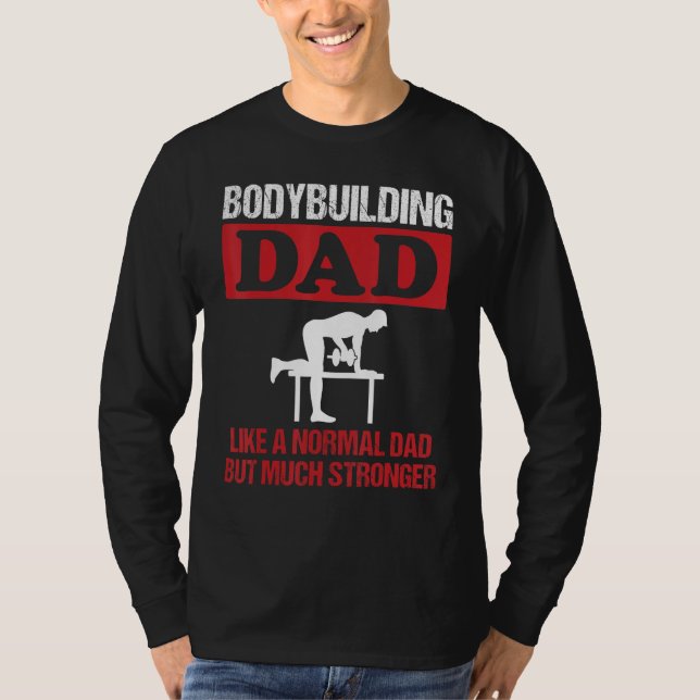 Camiseta Mens Bodybuilding Dad Dumbbell Rowing Exercise Str (Anverso)
