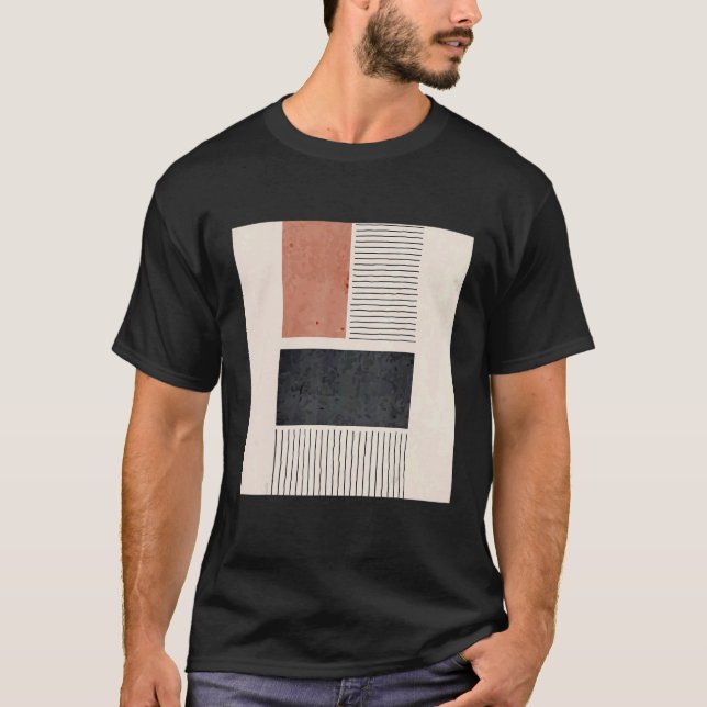 Camiseta Mens Boho Abstract Shapes Mid Century Modern 2 (Anverso)