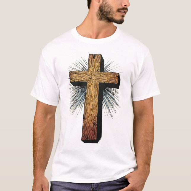Camiseta Men's Bold Christian Cross Tee Shirt (Anverso)