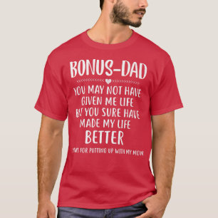 Camiseta Mens Bonus Dad Fathers Day Gift from Stepdad for D