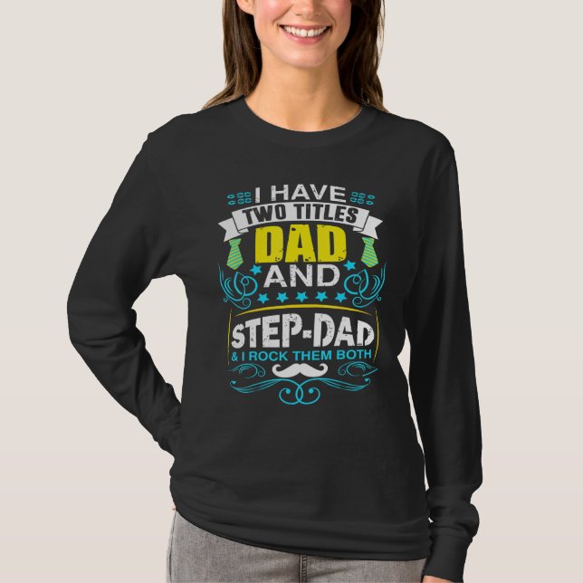 Camiseta Mens Bonus Dad Step Dad Dad Best Stepfather Stepch (Anverso)