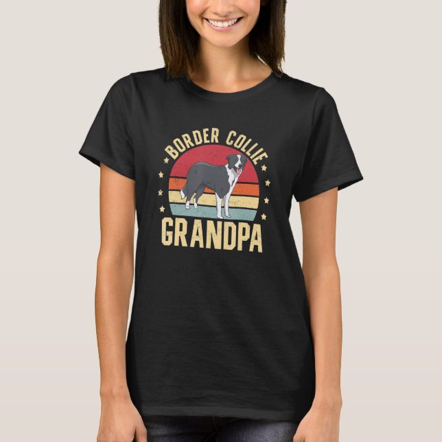 Camiseta Mens Border Collie Grandpa Dog Owner Border Collie (Anverso)