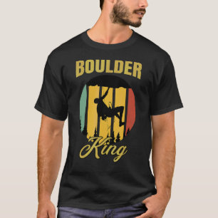 Camiseta Mens Boulder King Retro Escalando Rocas Bouldering