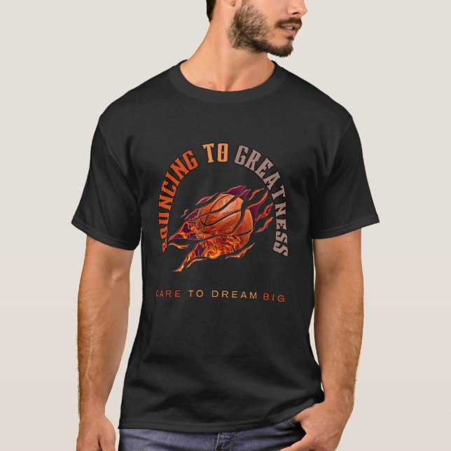 Camiseta Mens Bouncing To Greatness Dare To Dream Big (Anverso)