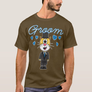 Camiseta Mens Bridegroom Cat Wedding Groom Bachelor Party E