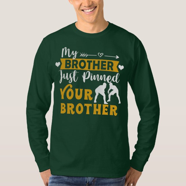 Camiseta Mens Brother Of Wrestling Athlete My Brother (Anverso)