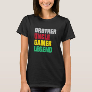 Camiseta Mens Brother Uncle Gamer Leyenda Mejor Juego Favor