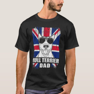 Camiseta Mens Bull Terrier Dad Guay Uk Flag Vintage Retro