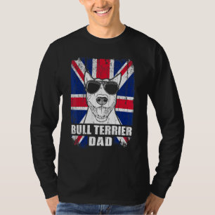 Camiseta Mens Bull Terrier Dad Guay Uk Flag Vintage Retro
