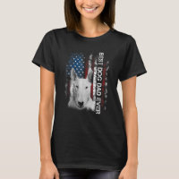 Mens Bull Terrier Dad Vintage American Flag Father