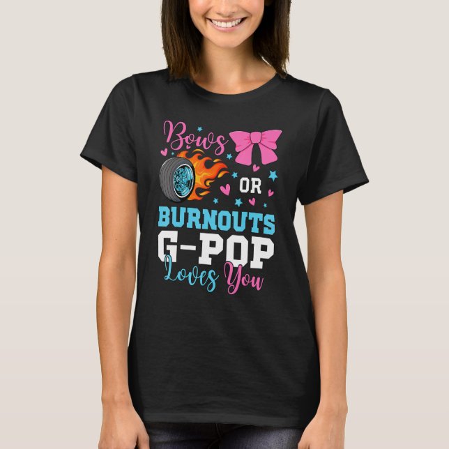 Camiseta Mens Burnouts or Bows G-pop loves you Gender Revea (Anverso)