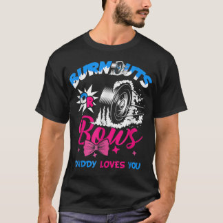 Camiseta Mens Burnouts Or Bows Gender Reveal Baby Party Ann