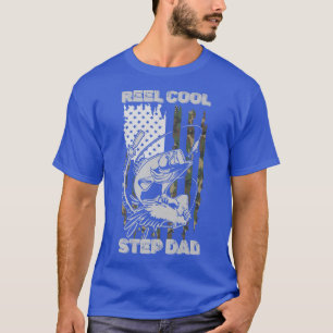 Camiseta Mens Camo Flag Print Reel Guay Step Dad Funny Fath