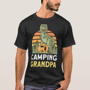 Camiseta Mens Camper Dinosaur Trailer Camping Abuelo