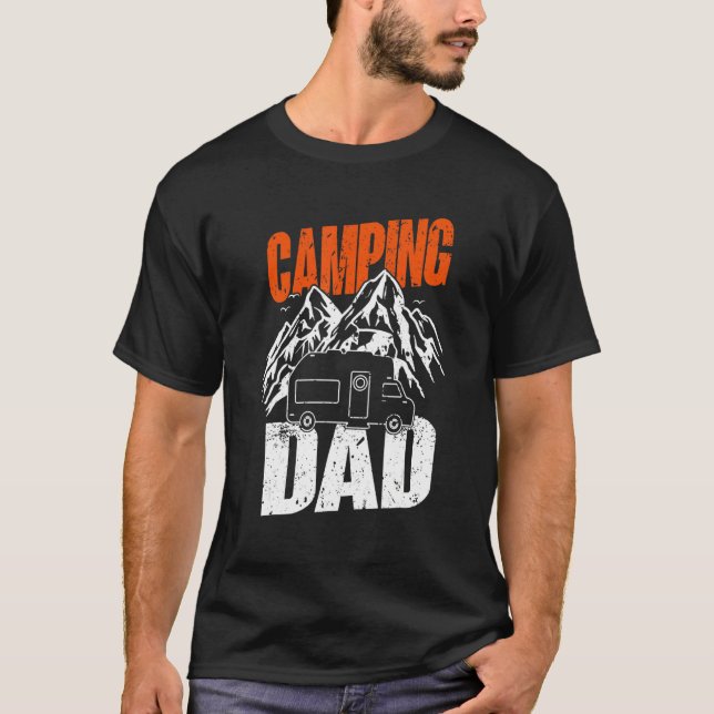 Camiseta Mens Camping Dad  Camper Caravan  Camping 1 (Anverso)