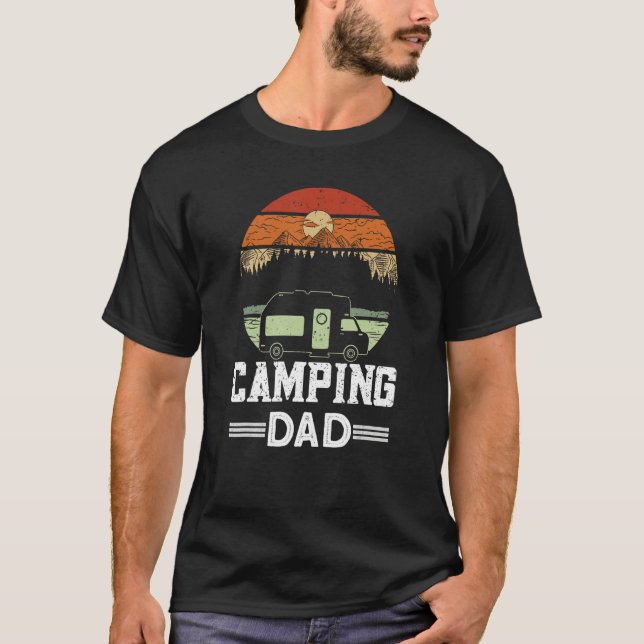 Camiseta Mens Camping Dad  Camper Caravan  Camping 11 (Anverso)