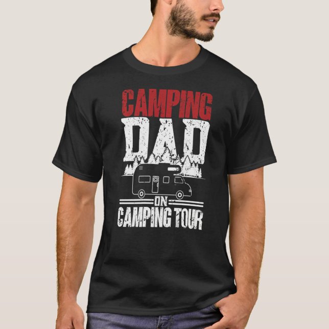 Camiseta Mens Camping Dad On Tour Camper Camping (Anverso)