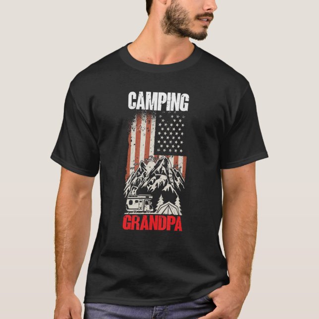 Camiseta Mens Camping Grandpa  Camper Caravan  Camping 7 (Anverso)