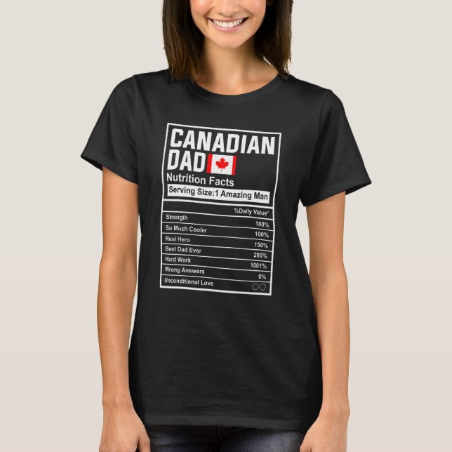 Camiseta Mens Canadian Dad Nutrition Facts Father's Day Nat (Anverso)