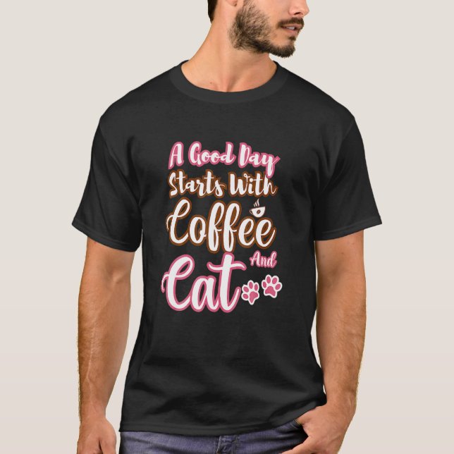 Camiseta Mens  Cat Coffee  Cute Cat Coffee Cool Cat Coffee (Anverso)