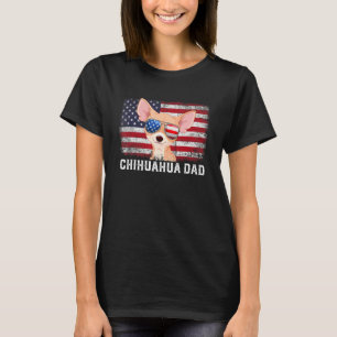Camiseta Mens Chihuahua Dad American Flag Día del Padre