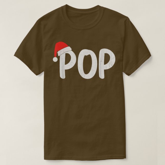 Camiseta Mens Christmas Santa Hat Matching Family Pop Xmas  (Diseño del anverso)
