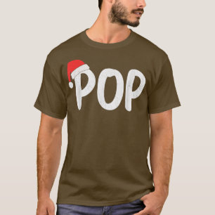 Camiseta Mens Christmas Santa Hat Matching Family Pop Xmas