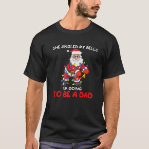 Camiseta Mens Christmas Santa I'm Going To Be A Dad Pregnan