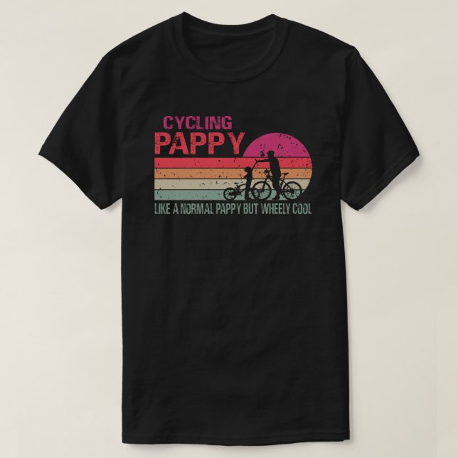 Camiseta Mens Ciclismo Pappy Wheel Guay Funny Bicicleta Vin (Diseño del anverso)