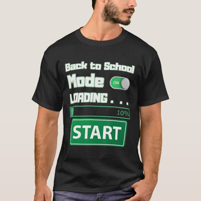 Camiseta Mens Ck To School Mode Loading – Gamer Style Humor (Anverso)