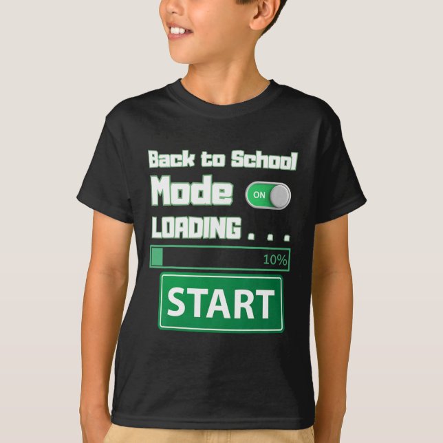 Camiseta Mens Ck To School Mode Loading – Gamer Style Humor (Anverso)