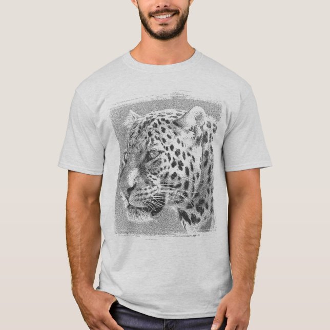 Camiseta Mens Clothing Leopard Head Moderna Plantilla Ash (Anverso)